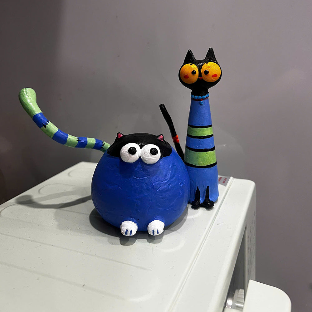The "Blue Joy" Striped Cat – A Tiny Soul for Your Workspace