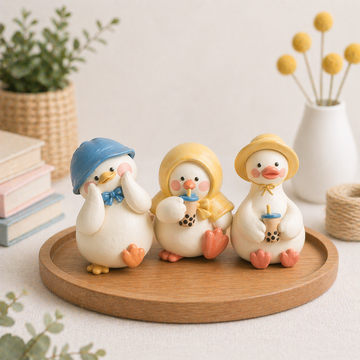 Tiny Handmade Clay Ducks – 3 Cute Styles for Your Desk
