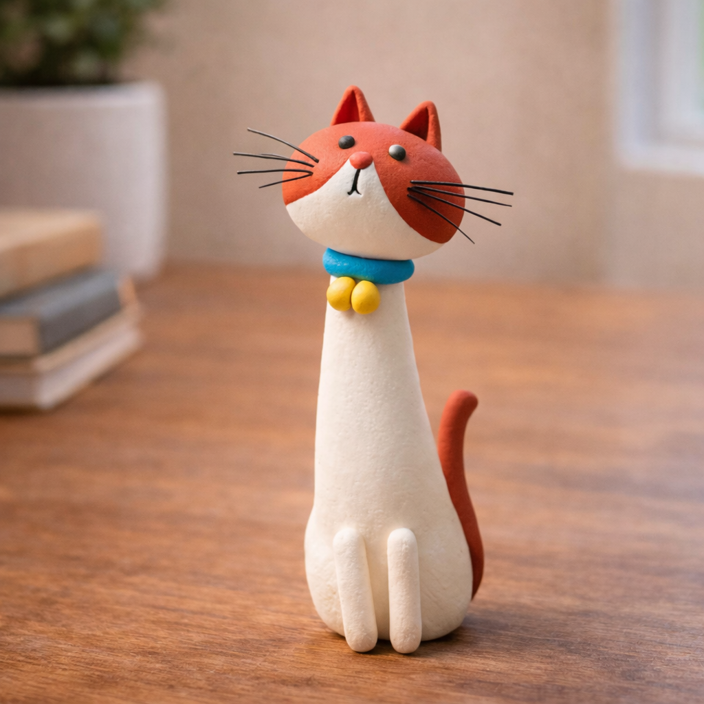 Stretchy Kitty – Handmade Skinny Clay Companion
